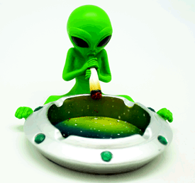 Token Alien on Spaceship Ashtray